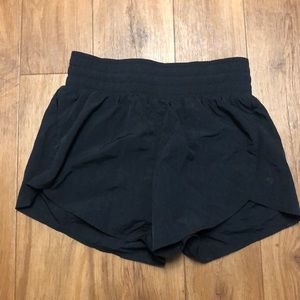 High waisted black athletic shorts
